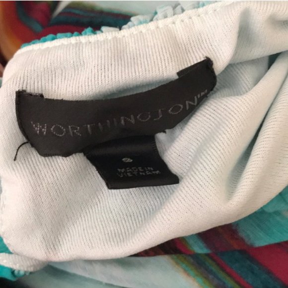 Worthington Colorful Striped Blouse - Picture 3 of 4